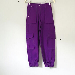 Lovebinetti Pants Size XS Purple Cargo Joggers Pants Ankle Colorful Retro